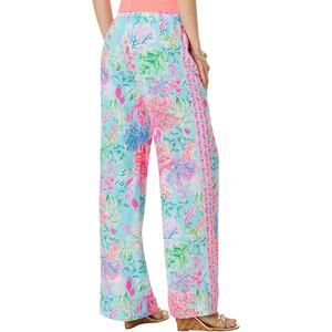 Lilly Pulitzer Bal Harbour Palazzo Pants Celestial Blue Cay My Heart Small NWT